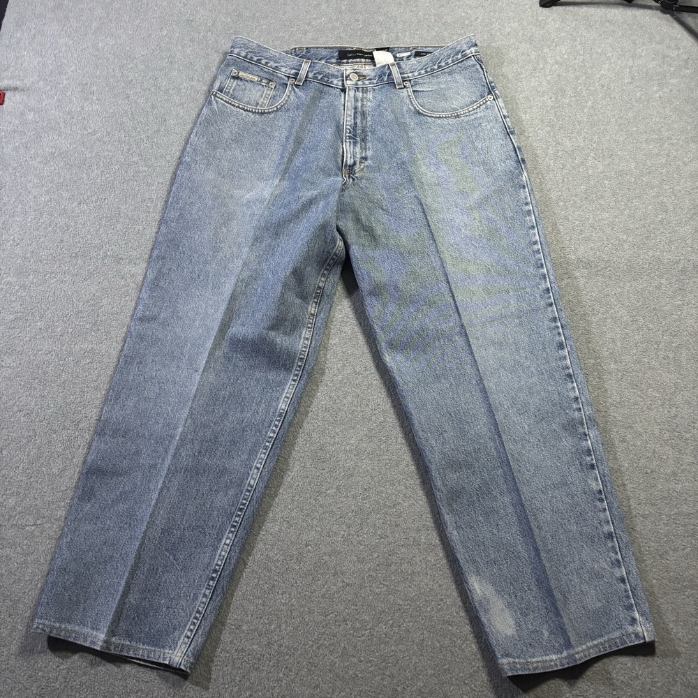 Vtg 90s Calvin Klein Easy Fit Double Stone Wash Jeans Men 34x28 (Tag 36x30)